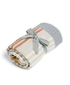 Knitted Blanket - Multi Colour Striped