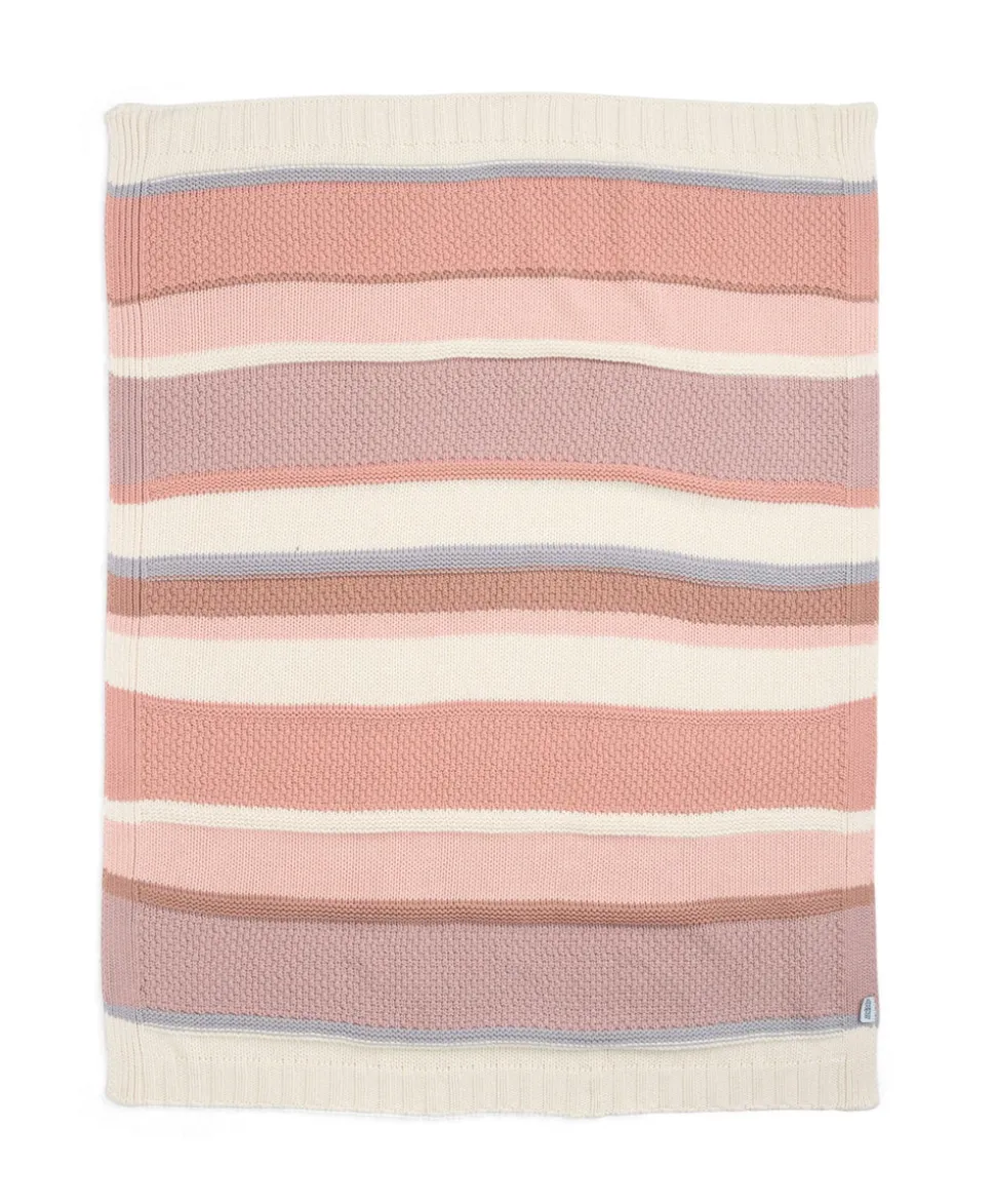 Knitted Blanket - Pink Block