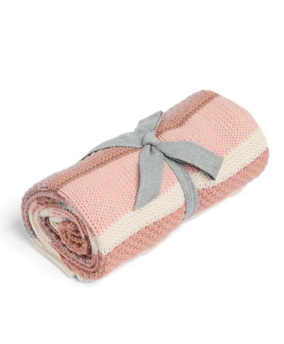 Knitted Blanket - Pink Block