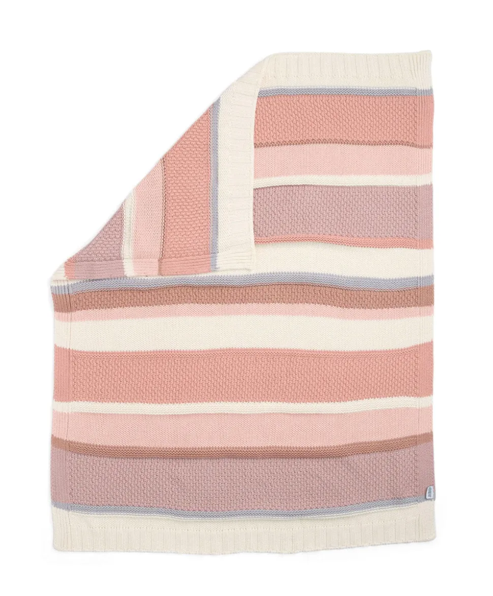 Knitted Blanket - Pink Block