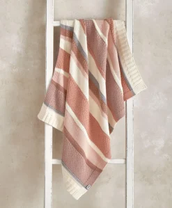 Knitted Blanket - Pink Block
