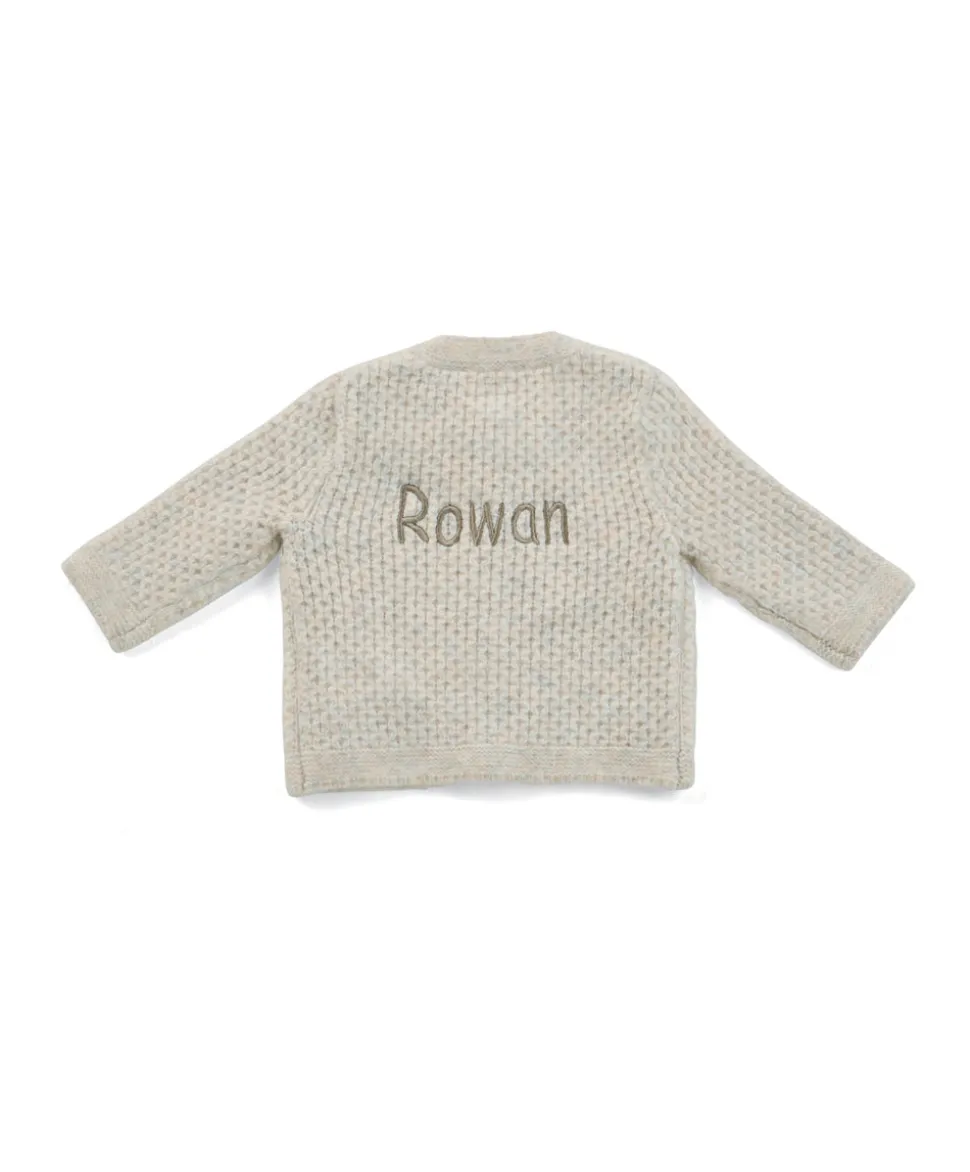 Knitted Cardigan with Button Fastening - Oatmeal