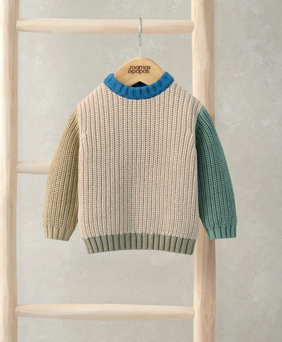 Knitted Colour Block Jumper