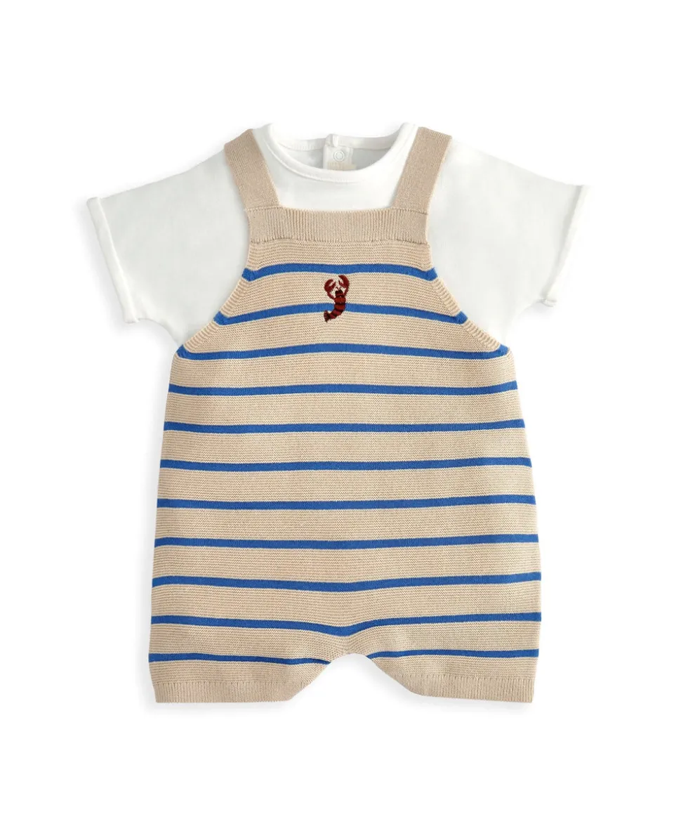 Knitted Dungarees & T-Shirt Set