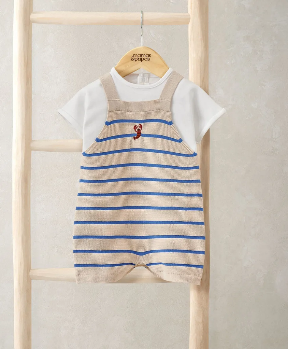 Knitted Dungarees & T-Shirt Set