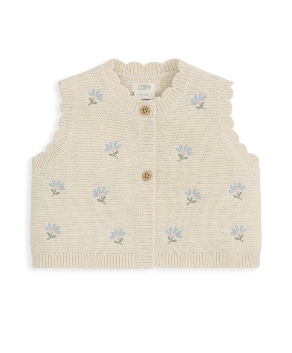 Knitted Girls Waistcoat & Top Set
