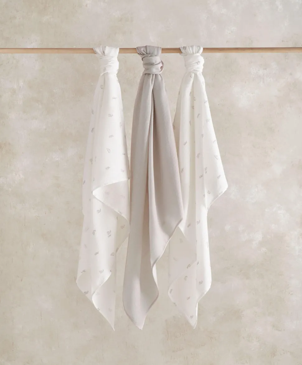 Large Muslin Squares (3 pack) - Bunny