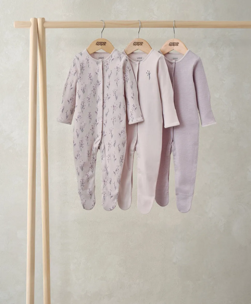 Lavendar Sleepsuits (Pack of 3)