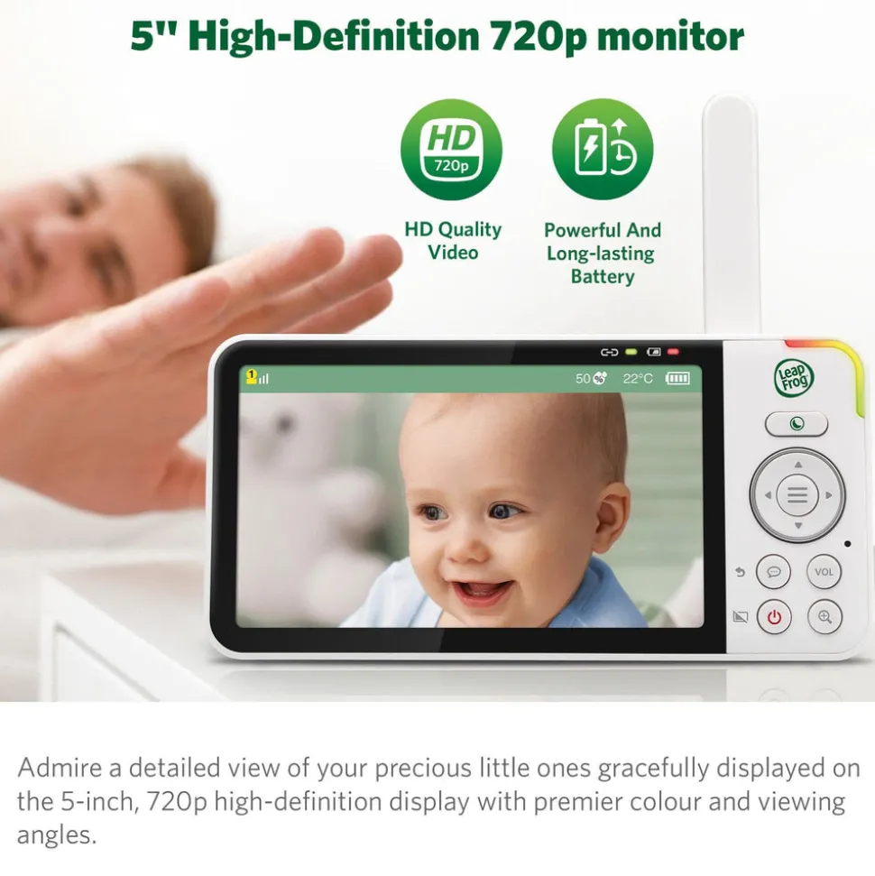 LeapFrog LF915HD 5 Inch Video Baby Monitor & Floorstand - White