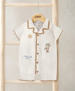 Linen Shirt Romper