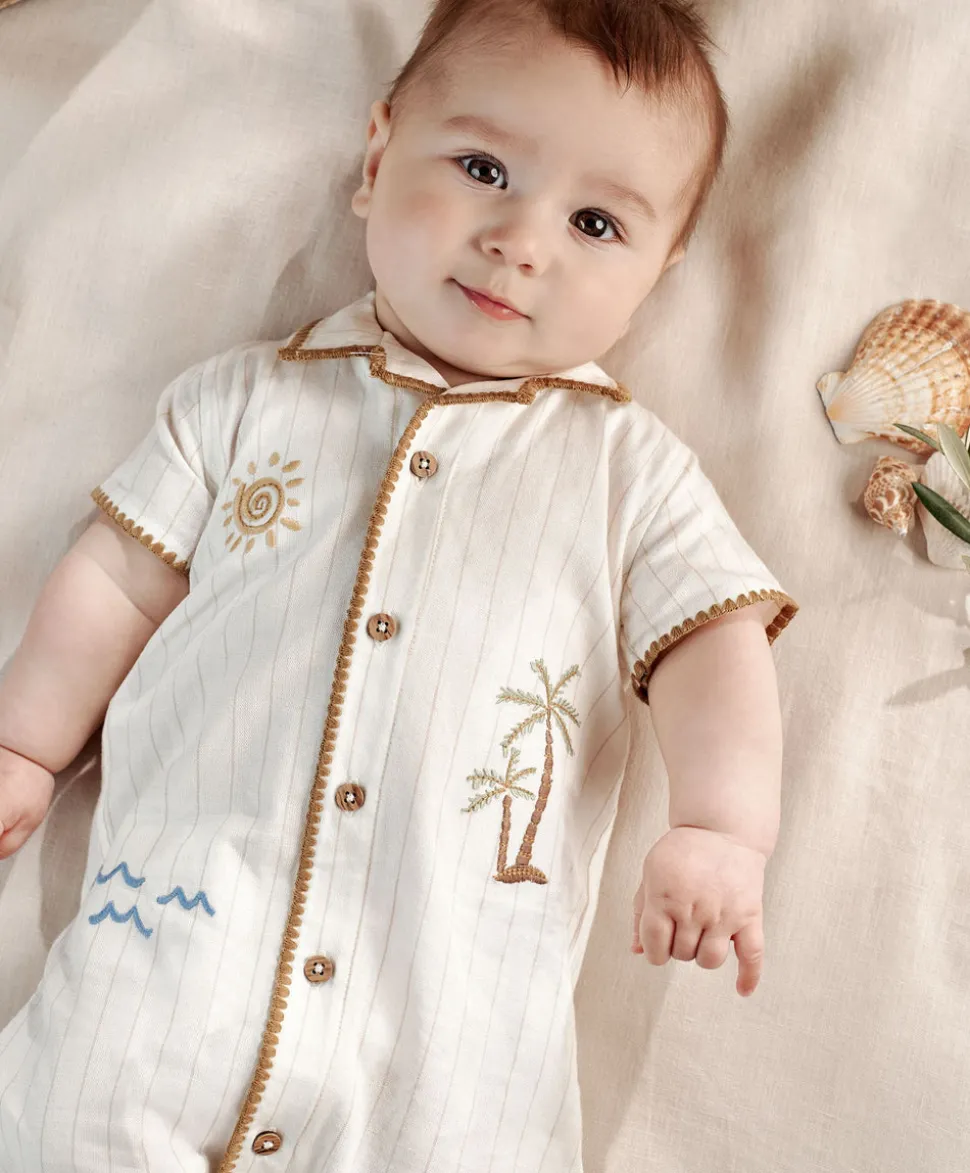 Linen Shirt Romper