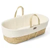 Little Green Sheep Muslin Moses Basket & Mattress - Ecru