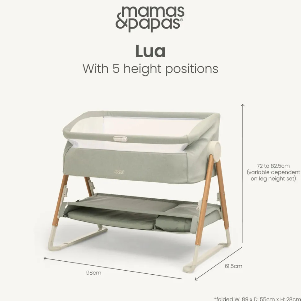 Lua Bedside Crib - Sage
