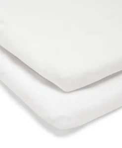 Lua Bedside Crib with Sheet & Mattress Protector Bundle - Sage/White