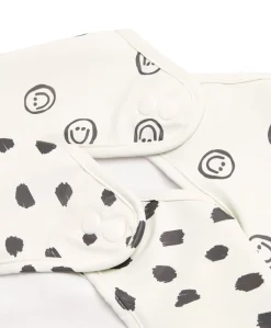 Mamas & Papas Another Fox Long Sleeved Bibs (2 Pack) Faces/Cheetah Spot