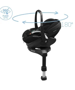 Maxi-Cosi Fame Premium Pushchair Bundle with Pebble 360 Pro 2 Car Seat & Base – Black with Black Wheels