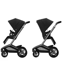 Maxi-Cosi Fame Premium Pushchair Bundle with Pebble 360 Pro 2 Car Seat & Base – Black with Black Wheels