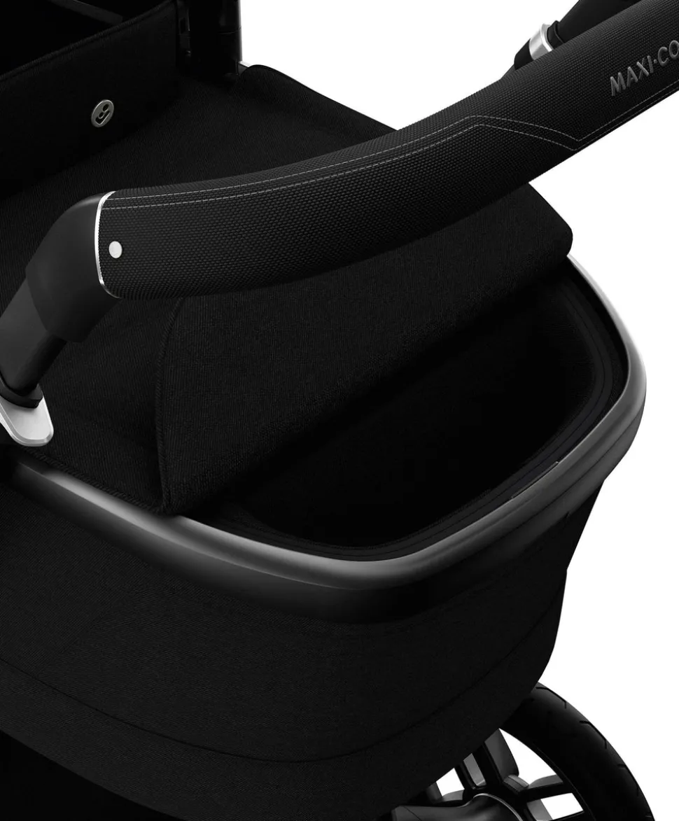 Maxi-Cosi Fame Premium Pushchair Bundle with Pebble 360 Pro 2 Car Seat & Base – Black with Black Wheels