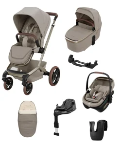 Maxi-Cosi Fame Pushchair & Carrycot with Coral Slide Pro Car Seat - Sapphire Sand