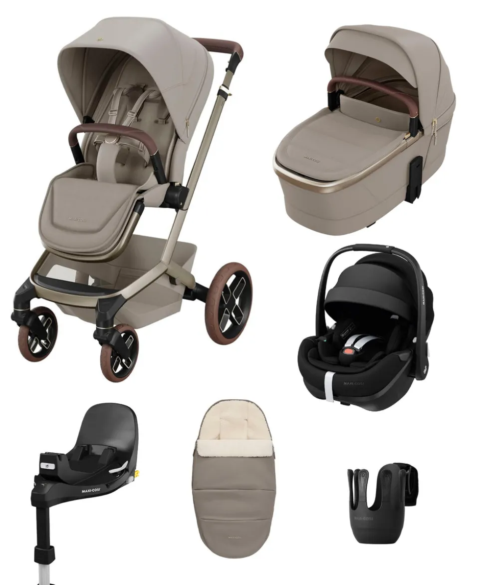 Maxi-Cosi Fame Pushchair & Carrycot with Maxi-Cosi Pebble 360 Pro² Car Seat & Base - Sapphire Sand