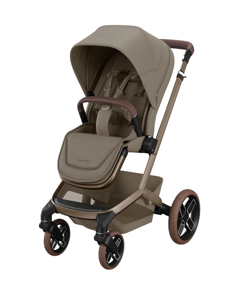 Maxi-Cosi Fame Ultimate Pushchair Bundle with Maxi-Cosi Coral Slide Pro Car Seat & Maxi-Cosi Pearl XL Slide Pro Car Seat (10 Pieces) - Oak Truffle