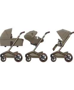 Maxi-Cosi Fame Ultimate Pushchair Bundle with Maxi-Cosi Coral Slide Pro Car Seat & Maxi-Cosi Pearl XL Slide Pro Car Seat (10 Pieces) - Oak Truffle