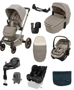 Maxi-Cosi Fame Ultimate Pushchair Bundle with Maxi-Cosi Coral Slide Pro Car Seat & Maxi-Cosi Pearl XL Slide Pro Car Seat (10 Pieces) - Saphire Sand