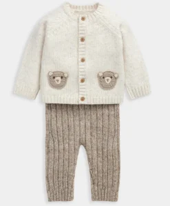 Me and You Bear Cardigan and Leggings Outfit Set