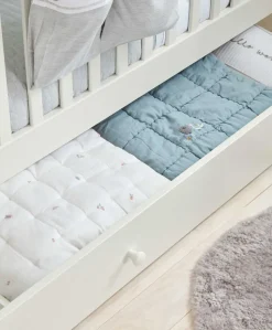 Mia Cotbed & Essential Airflow Pocket Spring Mattress Bundle - Off-White