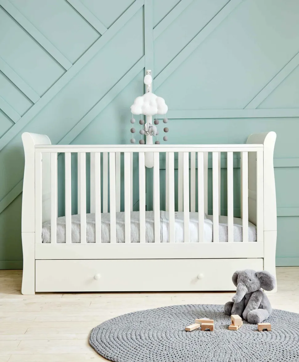 Mia Cotbed & Luxury Hybrid Twin Mattress Bundle - Off-White