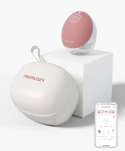 Momcozy M9 Single Breast Pump - White/Pink
