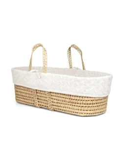 Moses Basket - White Cable Knit