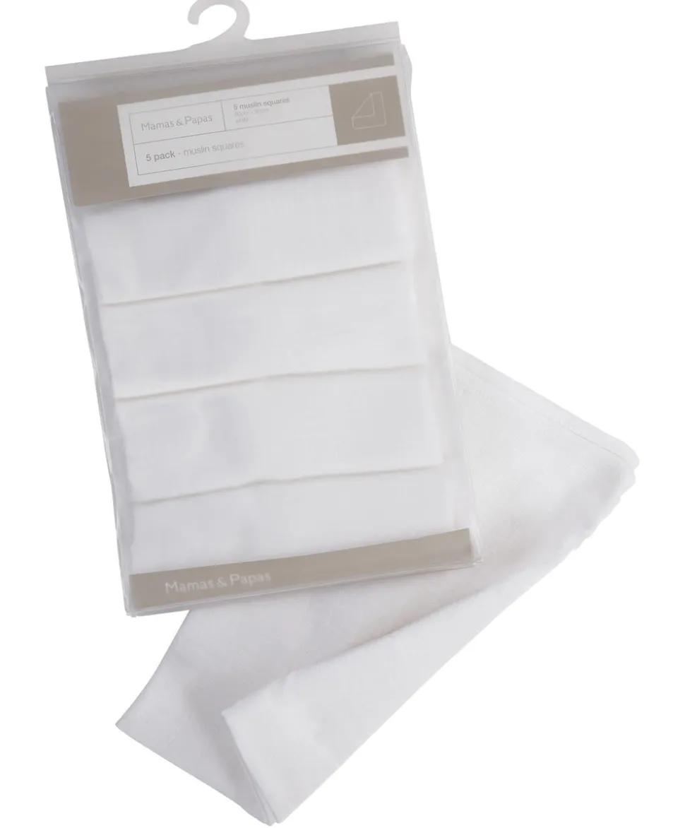 Muslin Squares White - 5 Pack