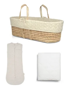 Newborn Swaddle and Moses Basket Bundle (3 Pieces) - Duckling