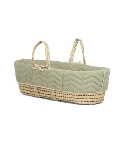 Newborn Swaddle and Moses Basket Bundle (3 Pieces) - Sage