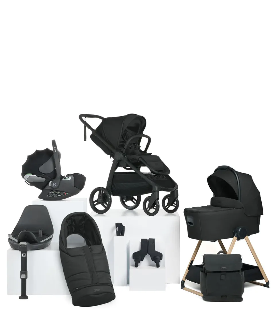 Ocarro 2 Complete Pushchair Bundle with Cybex Cloud T i-Size Rotating Baby Car Seat & Base - (9 Pieces) - Eclipse