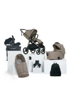 Ocarro 2 Complete Pushchair Bundle with Cybex Aton B2 i-Size Baby Car Seat (8 Pieces) - Oatmeal