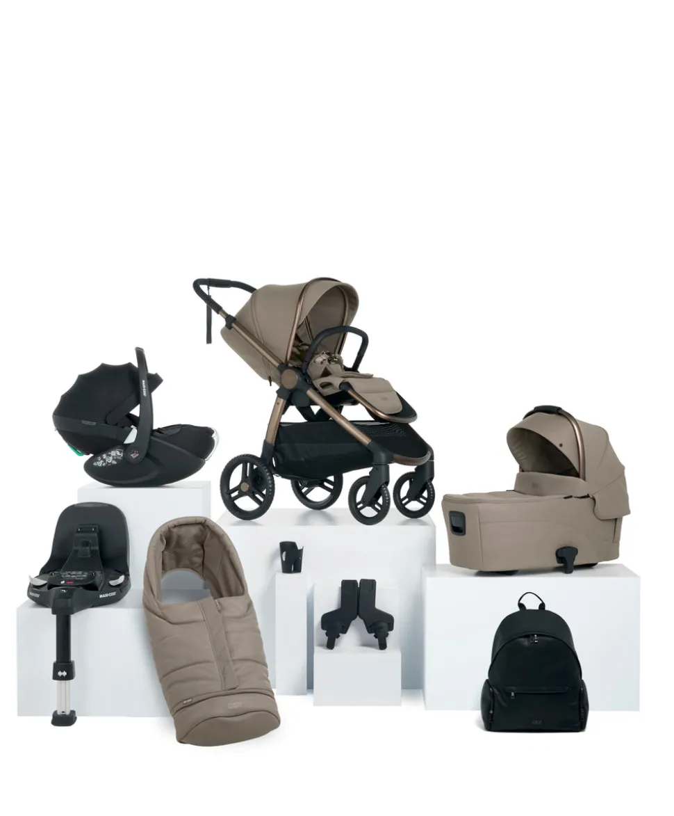 Ocarro 2 Complete Pushchair Bundle with Maxi-Cosi Pebble 360 Pro2 Car Seat (8 Pieces) - Oatmeal