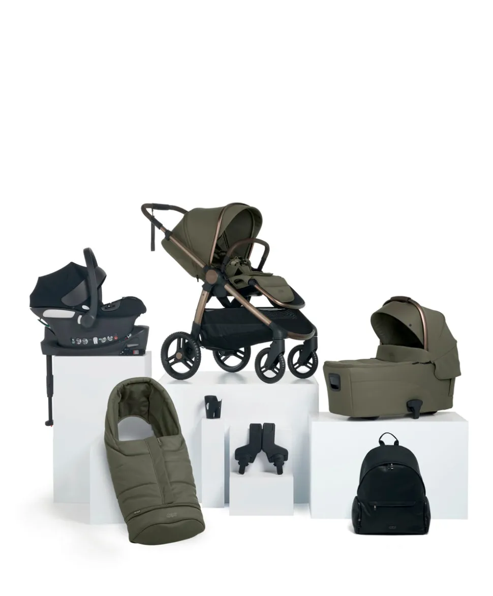 Ocarro 2 Complete Pushchair Bundle with Cybex Aton B2 i-Size Baby Car Seat (8 Pieces) – Evergreen