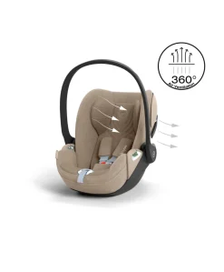Ocarro 2 Complete Pushchair Bundle with Cybex Cloud T i-Size Rotating Baby Car Seat & Base - (9 Pieces) - Shell/Cozy Beige