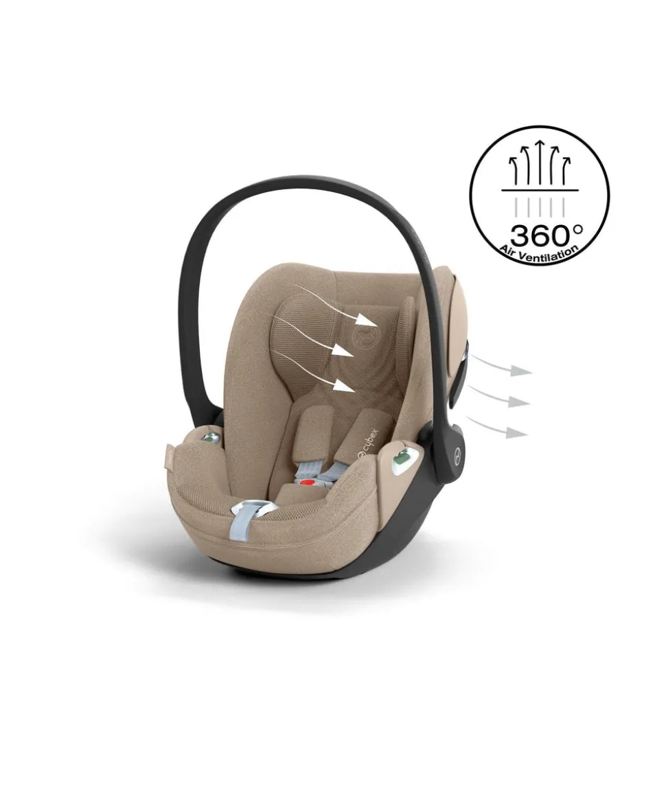 Ocarro 2 Complete Pushchair Bundle with Cybex Cloud T i-Size Rotating Baby Car Seat & Base - (9 Pieces) - Shell/Cozy Beige