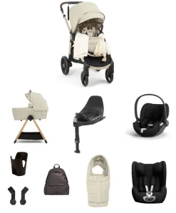Ocarro 2 Pushchair Baby to Toddler Travel Bundle with Cybex Cloud T & Sirona T (12 Pieces) – Shell