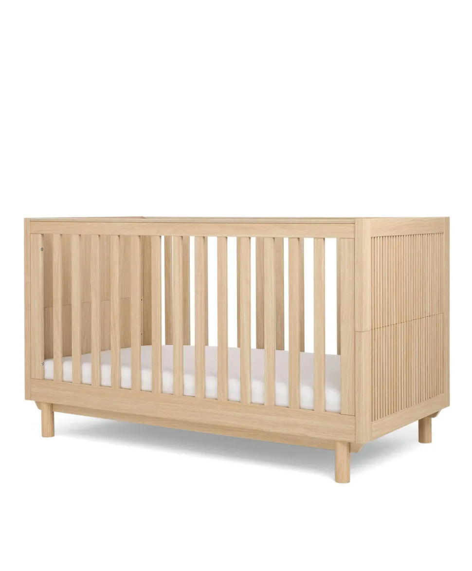 Oska Cotbed & Luxury Hybrid Twin Cotbed Mattress Bundle - Oak