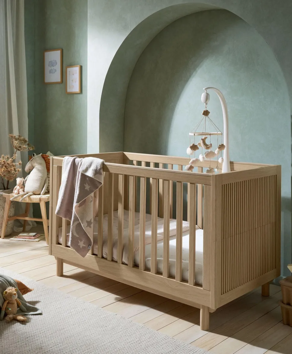 Oska Cotbed & Luxury Hybrid Twin Cotbed Mattress Bundle - Oak