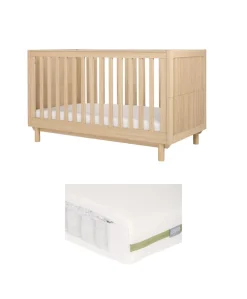 Oska Cotbed & Premium Pocket Spring Cotbed Mattress Bundle - Oak