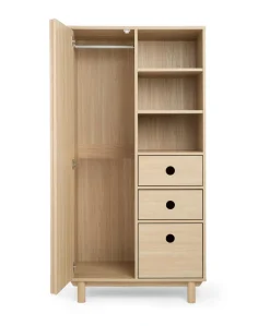 Oska Nursery Bundle With Lua Bedside Crib (6 Pieces) - Oak