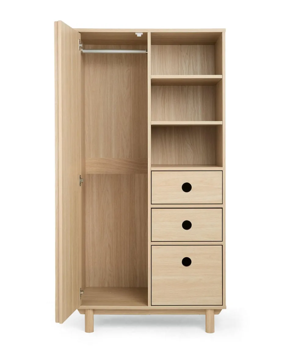 Oska Nursery Bundle With Lua Bedside Crib (6 Pieces) - Oak