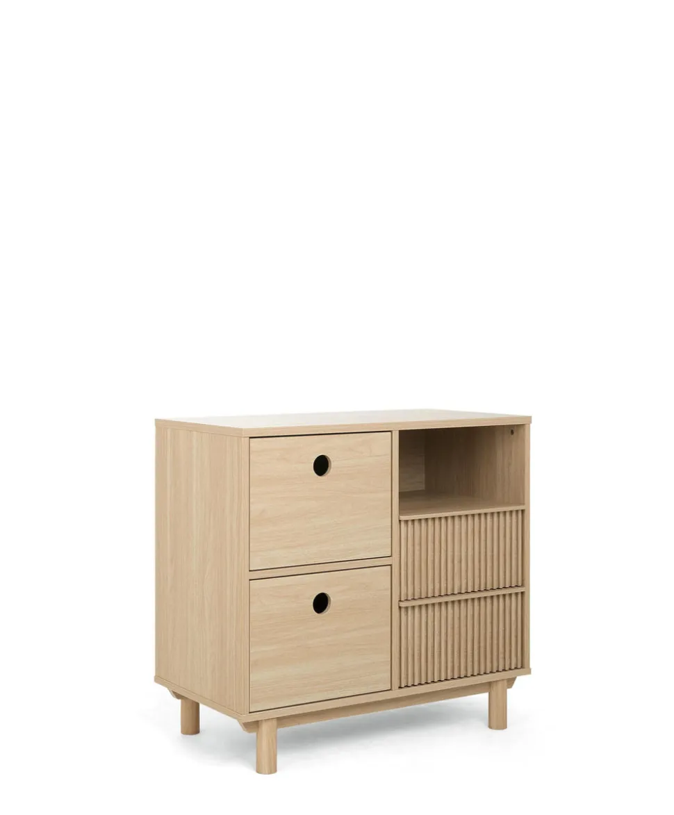 Oska Nursery Bundle With Lua Bedside Crib (6 Pieces) - Oak