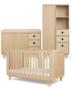 Oska 3 Piece Cotbed Range With Wide Dresser Changer & Wardrobe - Oak