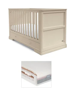 Oxford Cotbed & Luxury Hybrid Twin Cotbed Mattress - Cashmere